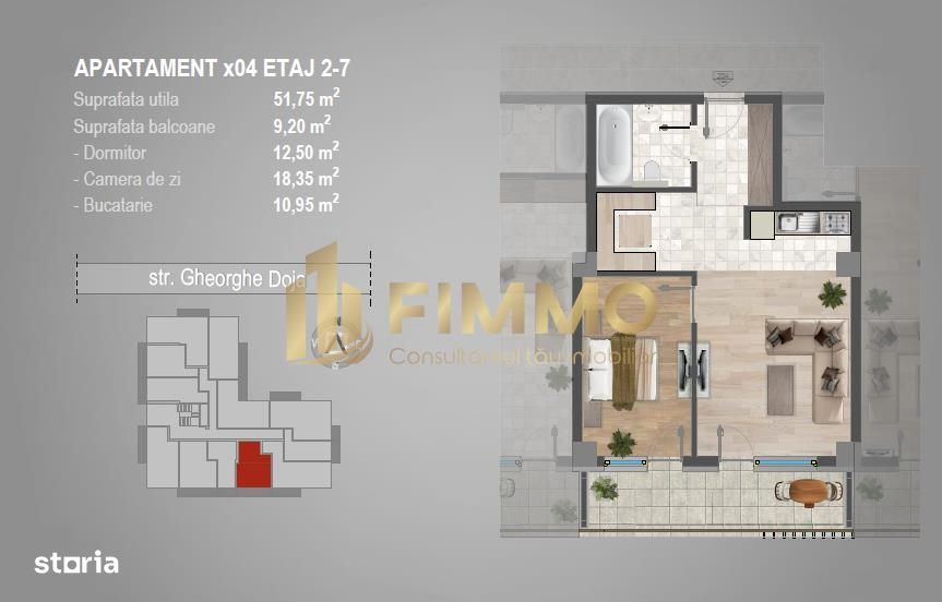 Apartament 2 cam | Bloc nou | Burdujeni Gheorghe Doja | ID: 1304 — fotografia 3