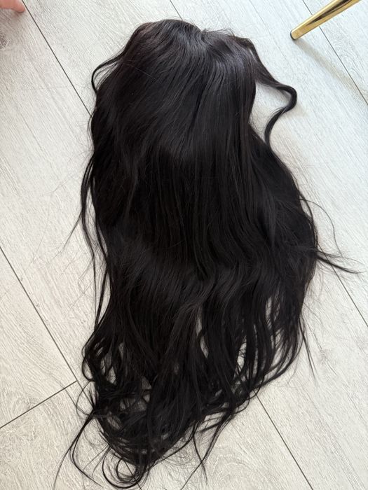 Peruca 100% par uman fara lipici, densitate 200 % , negru