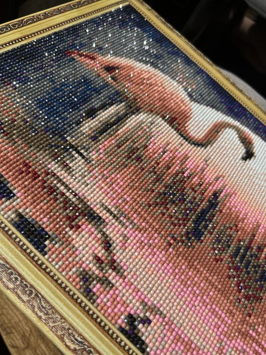 Диамантена картина  “Фламинго на лунна светлина”