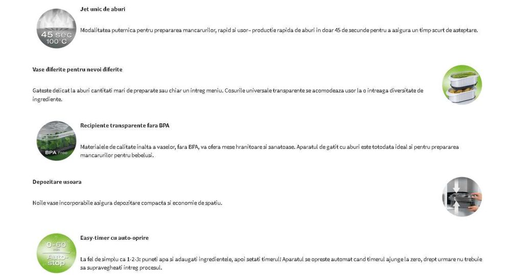 Aparat de gatit cu aburi Braun FS5100, 850W, 2 vase, Negru