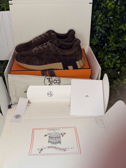 Adidași/Sneakers Hermes Bouncing sneakers brown/ premium quality