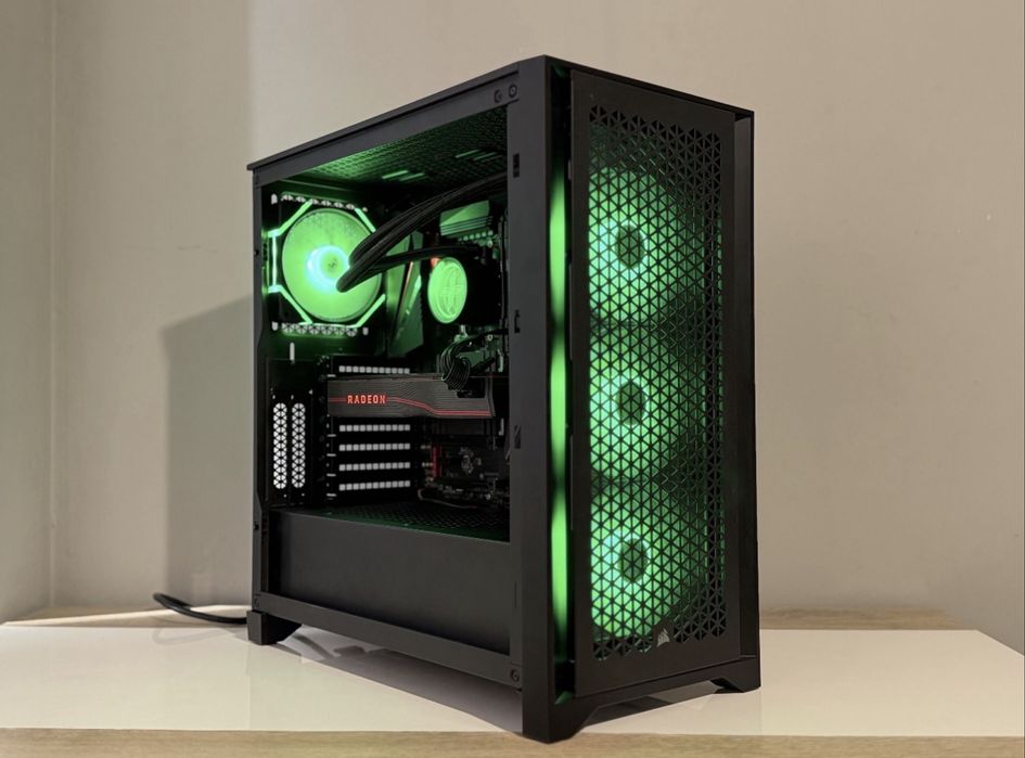 Геймьрски компютьр Ryzen 5 5600х, RX5700XT, 32GB, водно охлаждане