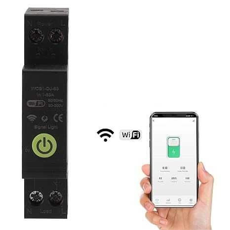 Tuya Wi-Fi предпазител бушон,  63A за DIN шина, електромер, защити