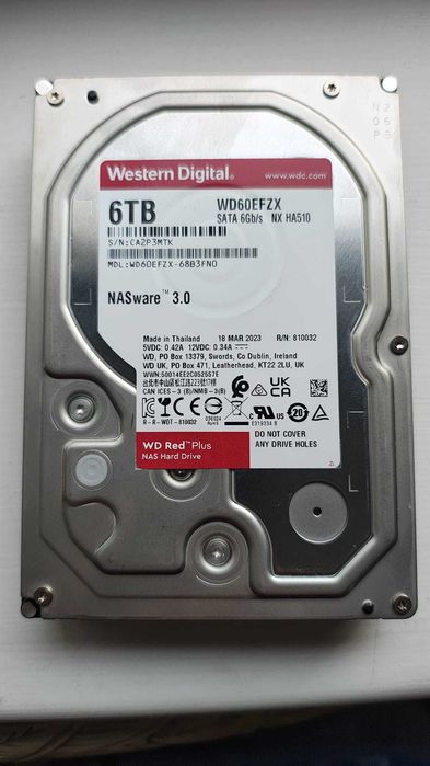 HDD WD Red Plus WD60EFZX 6TB SATA3 6Gbps, 5.4K RPM, 128MB Cache