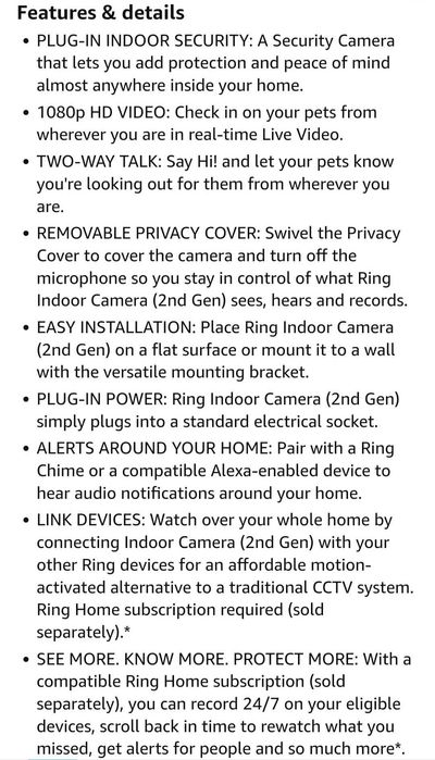 Умна Камера за видеонаблюдение Ring HD2