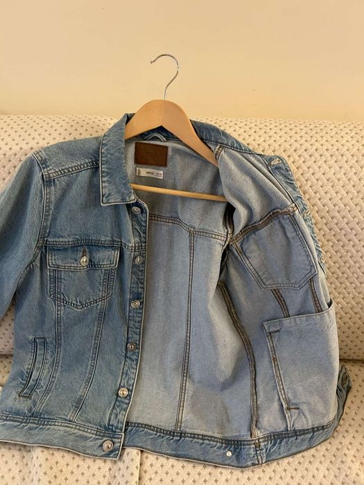 Дънково яке Mango за момче 164 см, блузи Benetton, дънки Reserved
