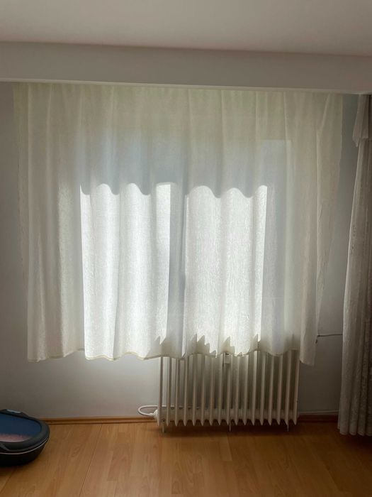 Perdea draperie semi-opaca alba 188 cm inaltime 290 cm lungime