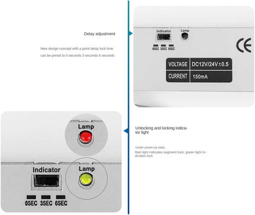 Електрическа ключалка Deadbolt 4 проводника DC12V, Mortise
