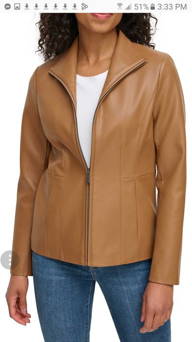 Ново дамско яке Kenneth Cole изкуствена кожа размер М