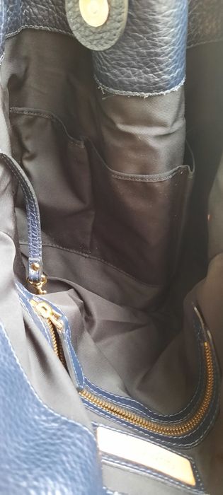 Poseta piele bleumarin Musette