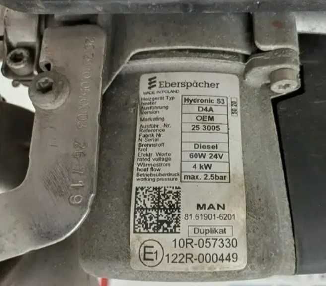 Aeroterma stationare Hydronic S3 D4A pentru MAN - Piese de schimb MAN