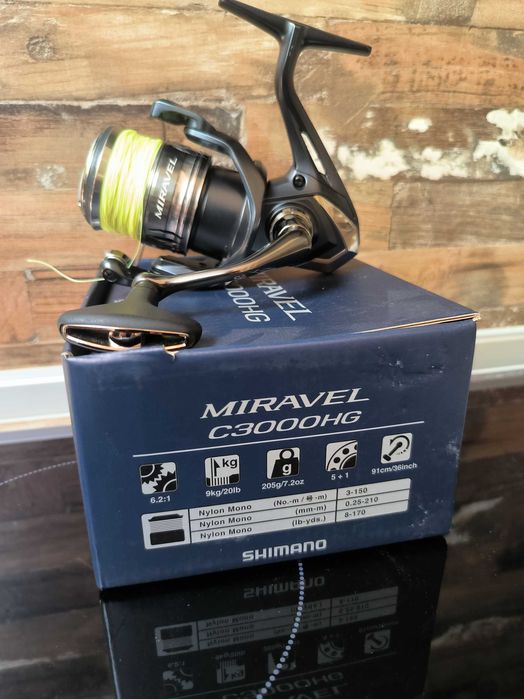 Продавам сет за спининг риболов. Макара Shimano Miravel 3000HG + въдица Shimano Catana 269mm/10-30g