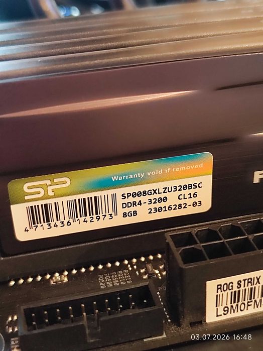 Комплект Ryzen 7 5800X, RAM 32GB DDR4 3200, Asus Rog Strix B550F Gaming WiFi