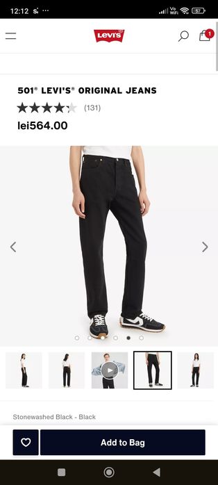 501® Levi's® Original Jeans Blugi negri