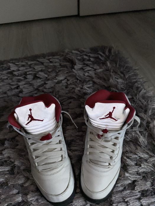 Jordan 5 retro white and red