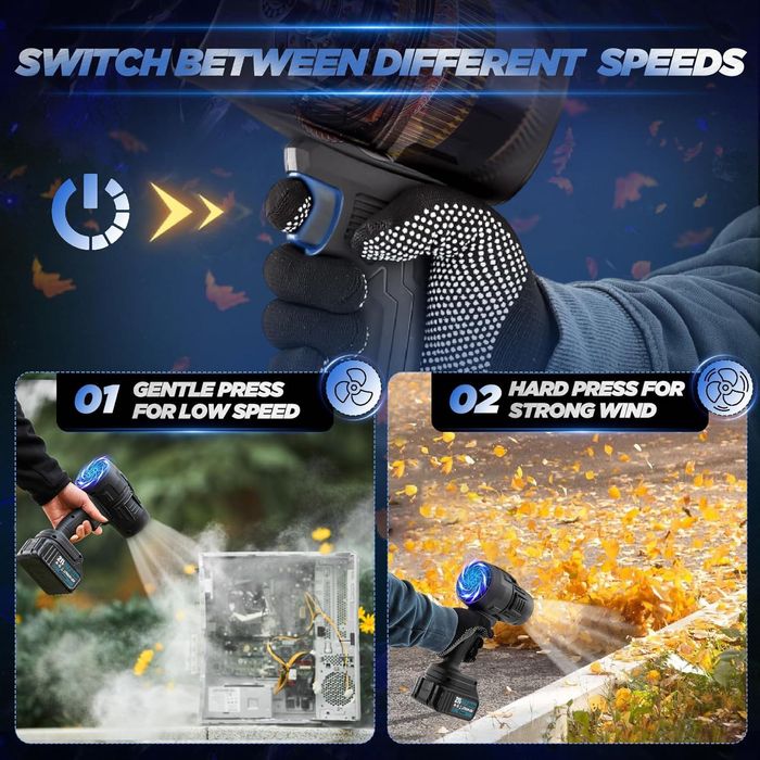 Kit suflantă de frunze Saker,jet turbo,2 ac.x21v,incarcator,sigilat