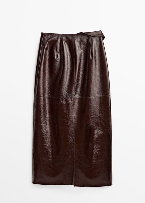Fusta din piele Massimo Dutti Limited Edition