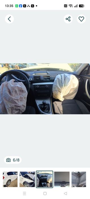 Piese cutie grup haion kit pornire  uși  trapa jug injectoare n47 pompa înalte  rampa stopuri bara spate cardan toba navigație geam  BMW e87 n47