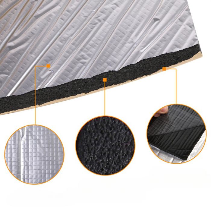 Rola insonorizant auto cu aluminiu si adeziv grosime 6mm,1mx10m ERK
