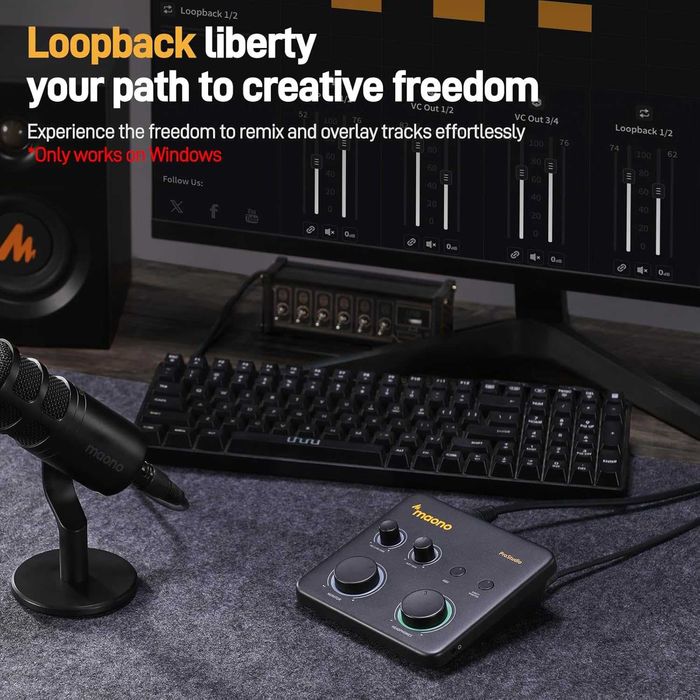 MAONO USB аудио интерфейс за компютър с XLR вход 24-bit/192kHz