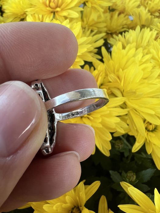 Inel Art Deco din argint si zirconii