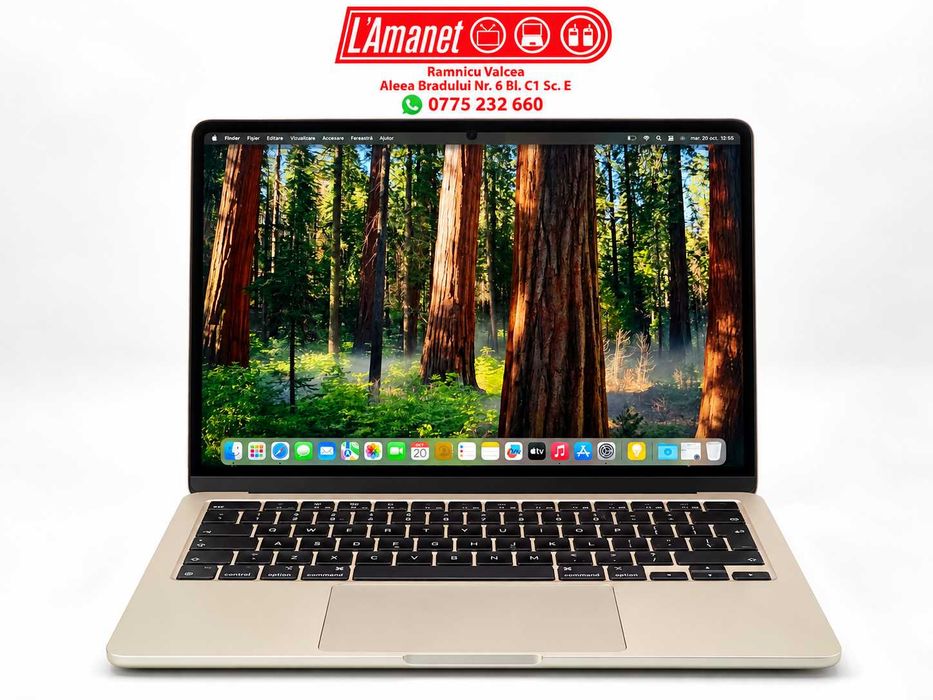 Laptop 13" Apple MacBook Air M2 2022 Gold 256Gb SSD 16GB Ram Stare Excelenta Garantie