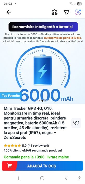 Mini Tracker GPS 4G, Q10, Monitorizare in timp real