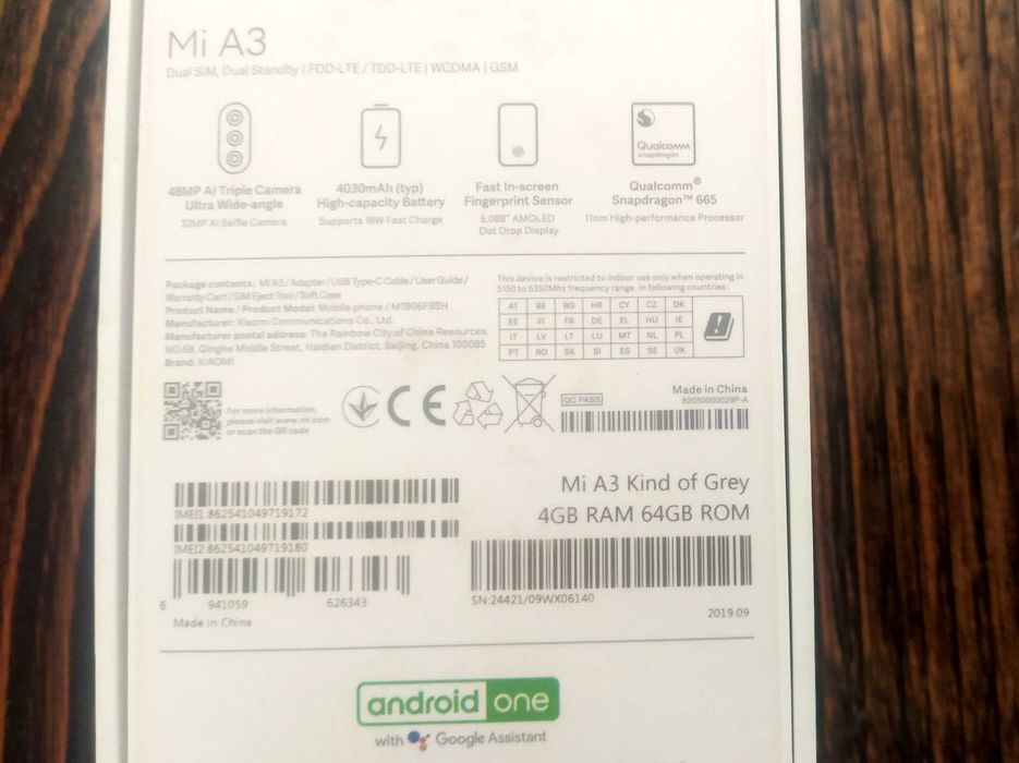 Xiaomi Mi A 3 64 GB+4 GB