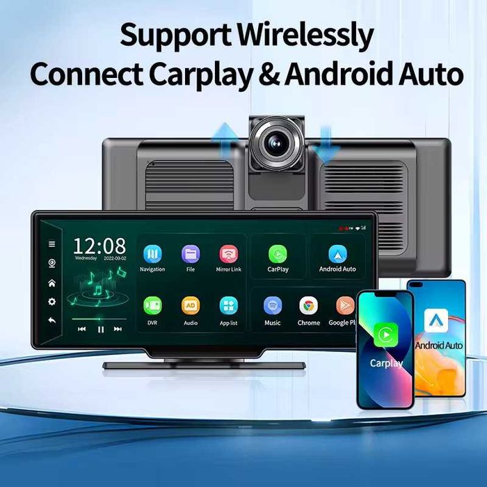 10.26-дюймовый 4G Android 13 видеорегистратор, Carplay и Android Auto