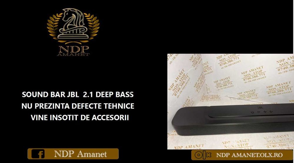 NDP Amanet Calea Mosilor 298   SOUND BAR JBL 2.1 DEEP BASS (48714)