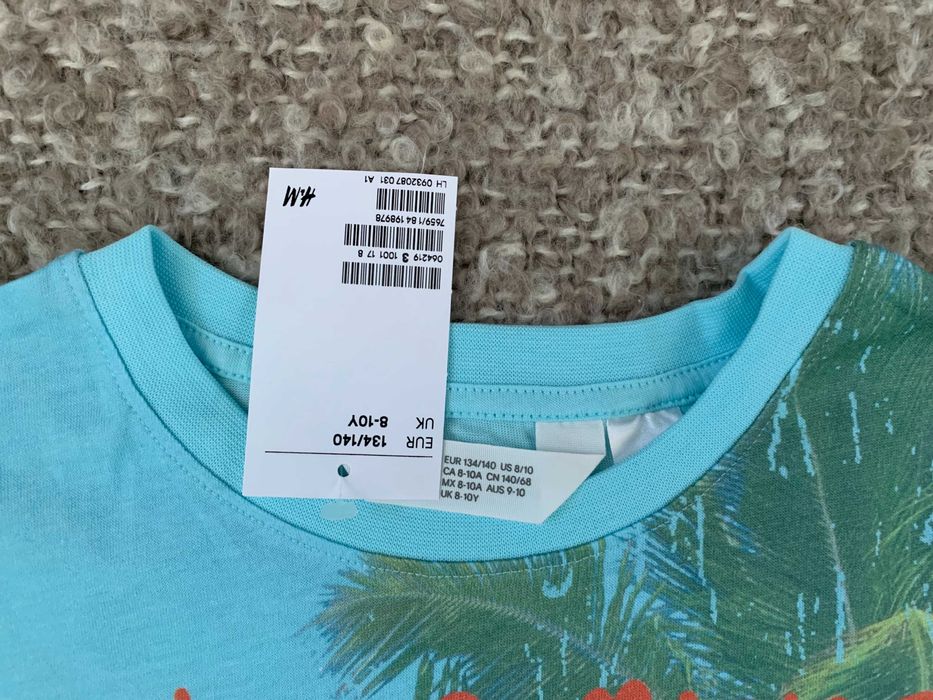 Сет от нови тениски за момче H&M & Zara - размер 134/140 см