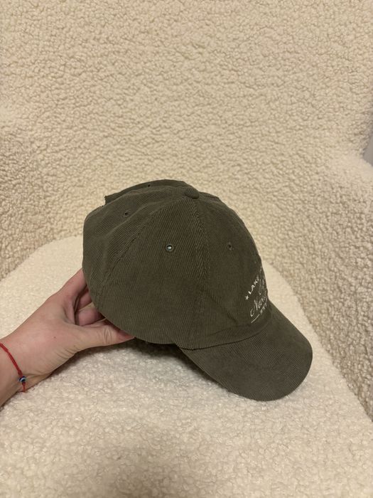 Шапка с козирка син/зелен джинс