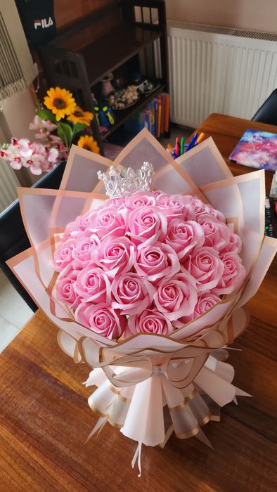 Buchete trandafiri sapun ,satin