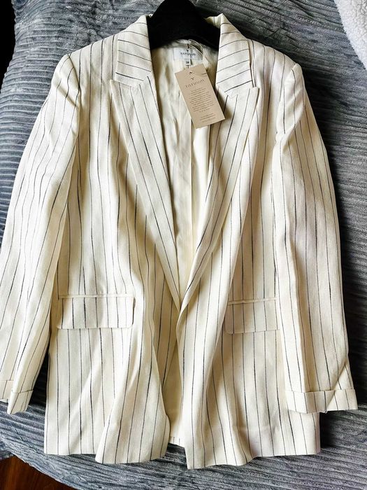 Sacou / Blazer Amestec In Tatuum, Alb-Crem 38, Nou cu Eticheta