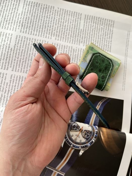 Curea pentru ceas Omega lucrata manual din piele de lux