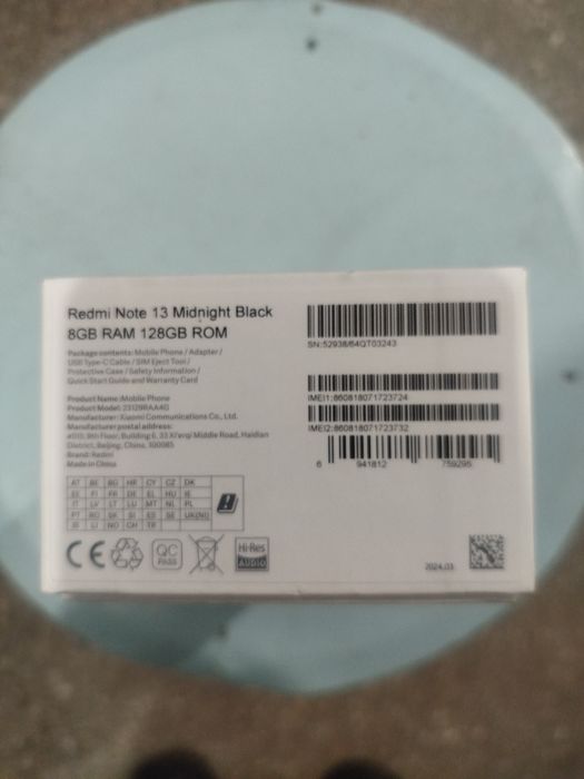 Radmi not 13 8/128 xolati yaxshi