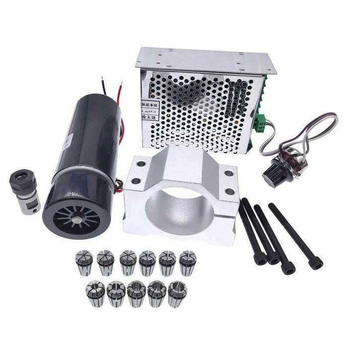 CNC 3018 Freze Spindle Upgrade Motor 500W + Montura Sursa 220V Pensete