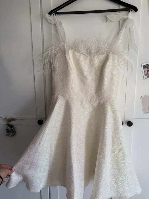 Бяла къса рокля Junona