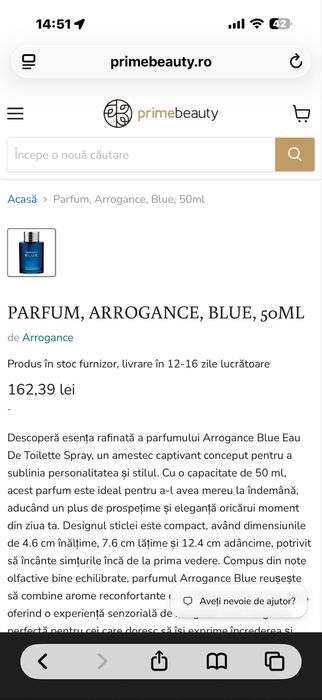 Parfum Arrogance Blue 50 ml Nou Sigilat