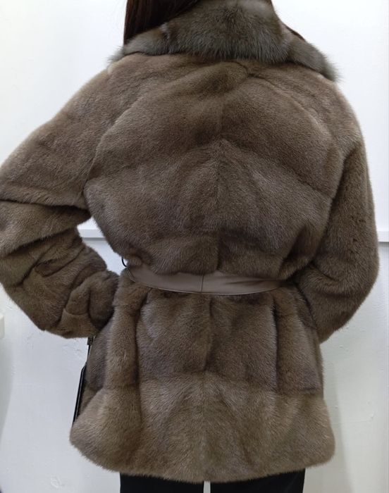 Норковая шуба коричневый