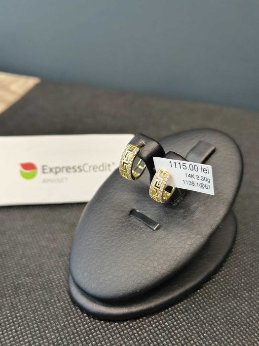 (AG51) Cercei aur 14K 2.30g b1139 - Garantie 2 ani!