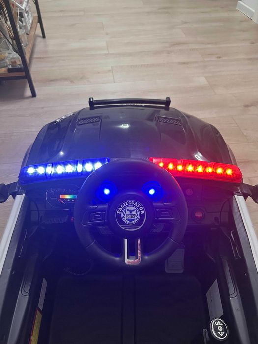 Masinuta electrica de Politie pentru copii, Telecomanda, Statie, USB,