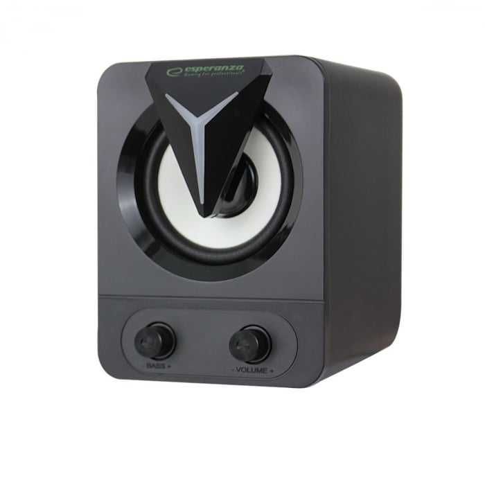 Boxe stereo 2.1 Soprano, 10W, alimentare USB, iluminare RGB, negre,noi