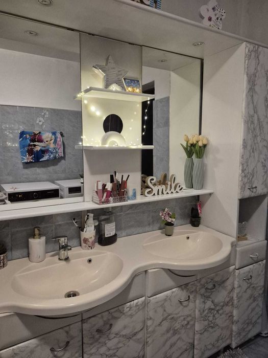 Mobilier baie complet 190 cm – dublu lavoar + oglindă