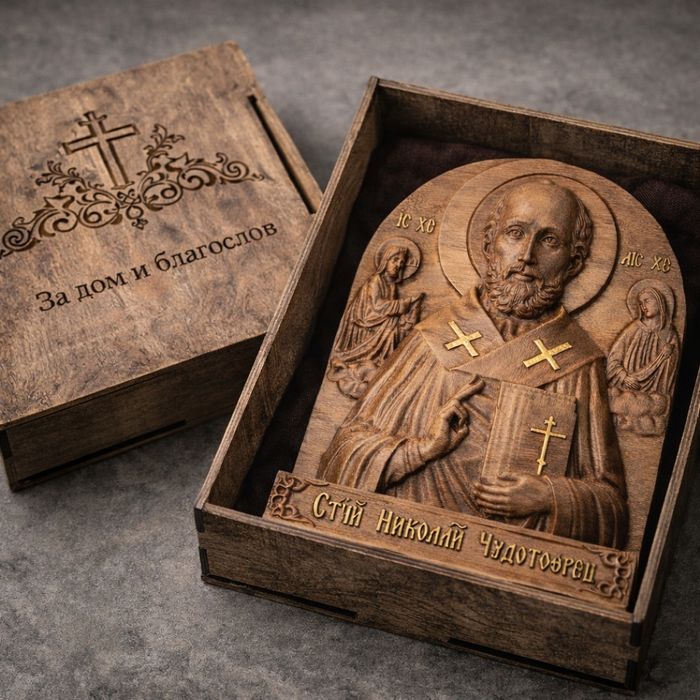 Дървени икони и релефни пана  – CNC машинна изработка