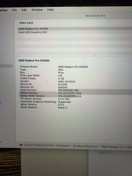 Apple Macbook pro 16 i7 16GB 500GB SSD