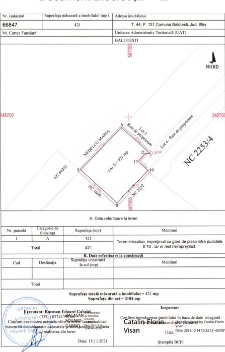 Teren intravilan Balotești