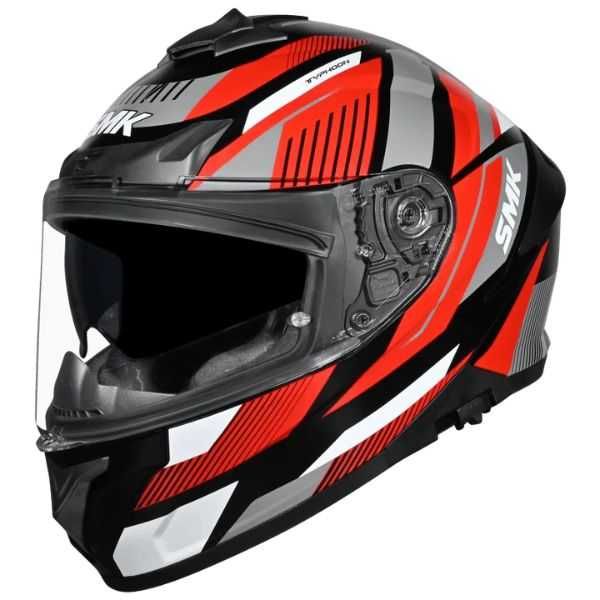 Топ Цена Мото каска SMK TYPHOON SPARKO red/white/gray,вградени очила 2026
