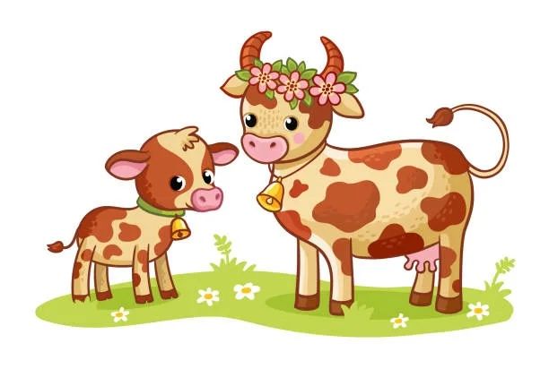 Корова с теленком. Можно без теленка