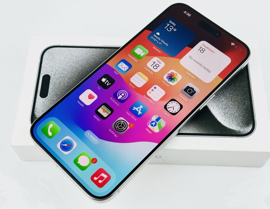 Apple iPhone 15 Pro Max 256GB White Titanium 100% Батерия! Гаранция!